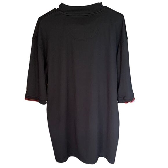 Wedge Golf Mock Neck Short Sleeve Black Performance Tee Black Sz L - Picture 1 of 8